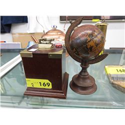 Bombay company wood lighter w/ mini globe