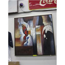 Paint on canvas abstract