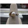 Image 1 : 14KT gold Akoya pearl & diamond dinner ring