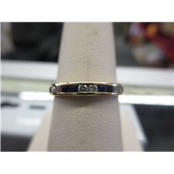 14KT gold VS clarity sapphire & diamond band ring