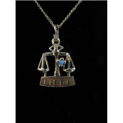 Solid 10KT gold chain & Libra pendant/necklace set