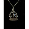 Image 1 : Solid 10KT gold chain & Libra pendant/necklace set