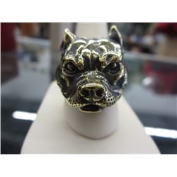 Biker's solid bronze dog ring