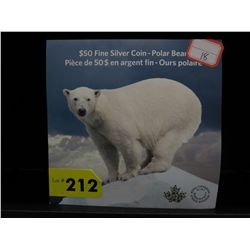 2014 .9999 silver RCM $50 polar bear coin