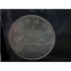 1966 - 80% silver CDN Canoe dollar