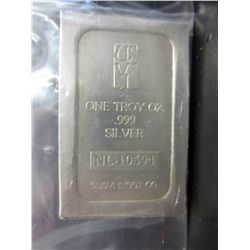 1 oz. .999 solid silver loaf bar