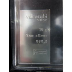 Swiss Mint .999 silver bar in case
