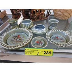 7 Pcs of glazed Irish porcelain
