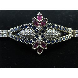 Vintage silver plate & crystal bracelet