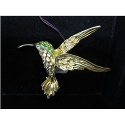 Rhinestone hummingbird pendant
