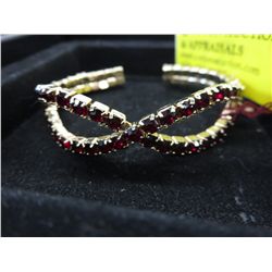 Red rhinestone cuff bracelet