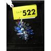 Image 2 : Unsigned blue rhinestone brooch.