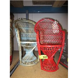 2 Wicker doll chairs