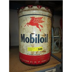 Vintage Mobil oil 5 gallon can