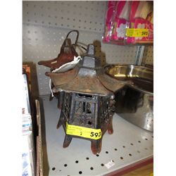 2 Vintage cast metal Japanese lanterns