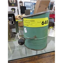 Vintage tin flour sifter
