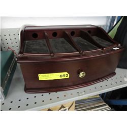 Wood charging station with attached power bar