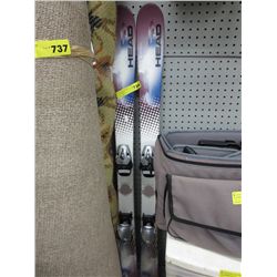 Pair of children's skis with bindings.
