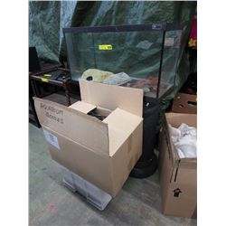 Glass aquarium on stand & supplies