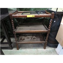 Antique 3-tiered wooden stand
