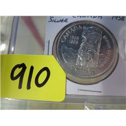 1958 CDN silver dollar