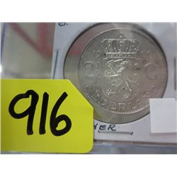 1961 Netherlands Silver 2 1/2 Guilder .720 Silver