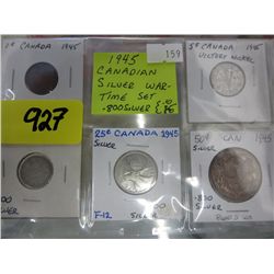 1945 CDN Wartime silver set - 5 coins