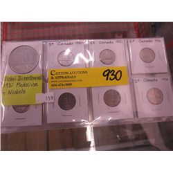 Nickel Bicentennial medallion & 7 Nickels 1951