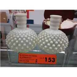 Pair of vintage hobnail perfume bottles