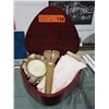 Image 1 : Heart shaped box & vintage gloves, etc