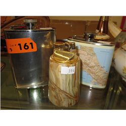 2 Flasks & marble lighter