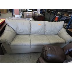 Beige leather sofa - used
