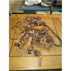 Vintage braided pineapple draft horse bridle & bit