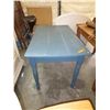 Image 1 : Wood table, painted blue