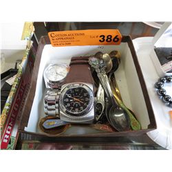 2 Watches & some collector's spoons