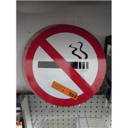 2 metal 12" dia. "No Smoking" signs