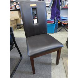 NEW -  contemporary leather dining chair