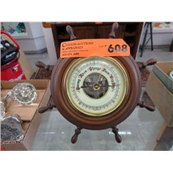 Table top ship wheel barometer