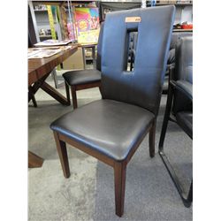 NEW - contemporary wood & leather dining chair