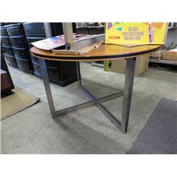 Round table with steel legs