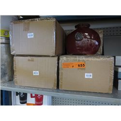8 Glazed ceramic vases, Oriental motif