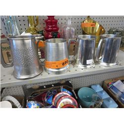 4 Pewter tankards