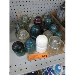 17 Vintage glass insulators