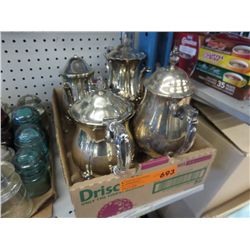 5 Silver plated teapots