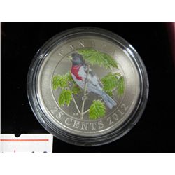 2012 CDN Coloured 25¢ Bird coin