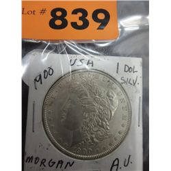 1900 US Morgan silver dollar -.900 Silver