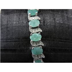 14.38 CT emerald & diamond tennis bracelet