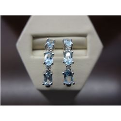 New 1.35 CT blue topaz & diamond drop earrings