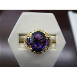 Amethyst & diamond cocktail ring