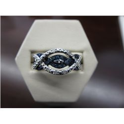 Blue & white diamond dinner ring